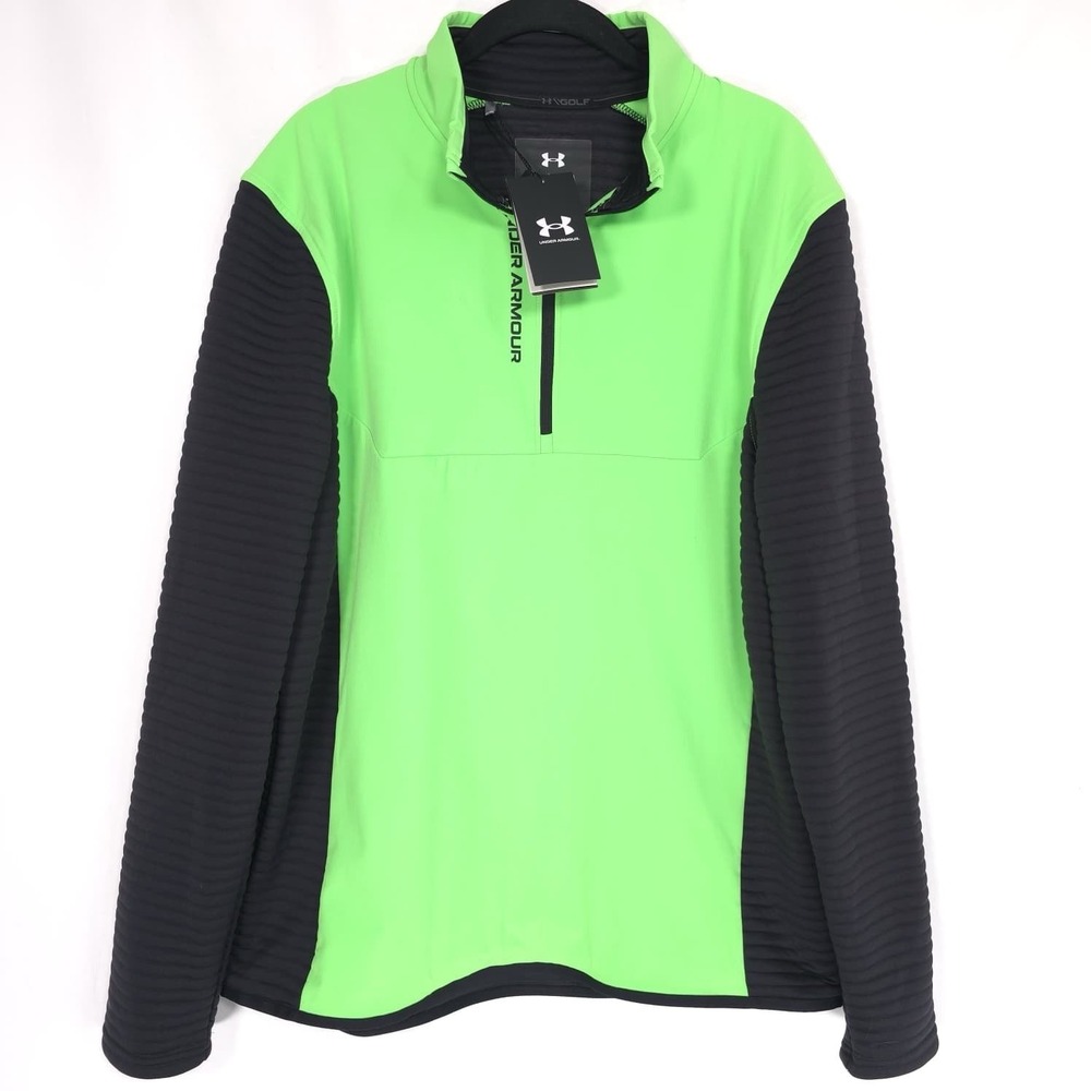 Under Armour NEW Storm Evolution Daytona 1/4 Zip Pullover Neon Green Men's LARGE